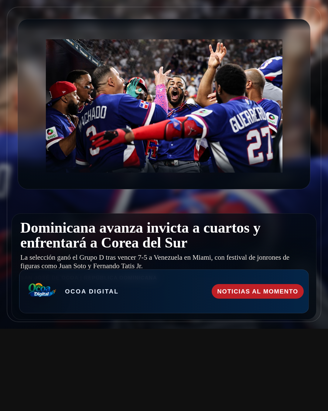 Dominicana avanza invicta a cuartos y enfrentará a Corea del Sur
