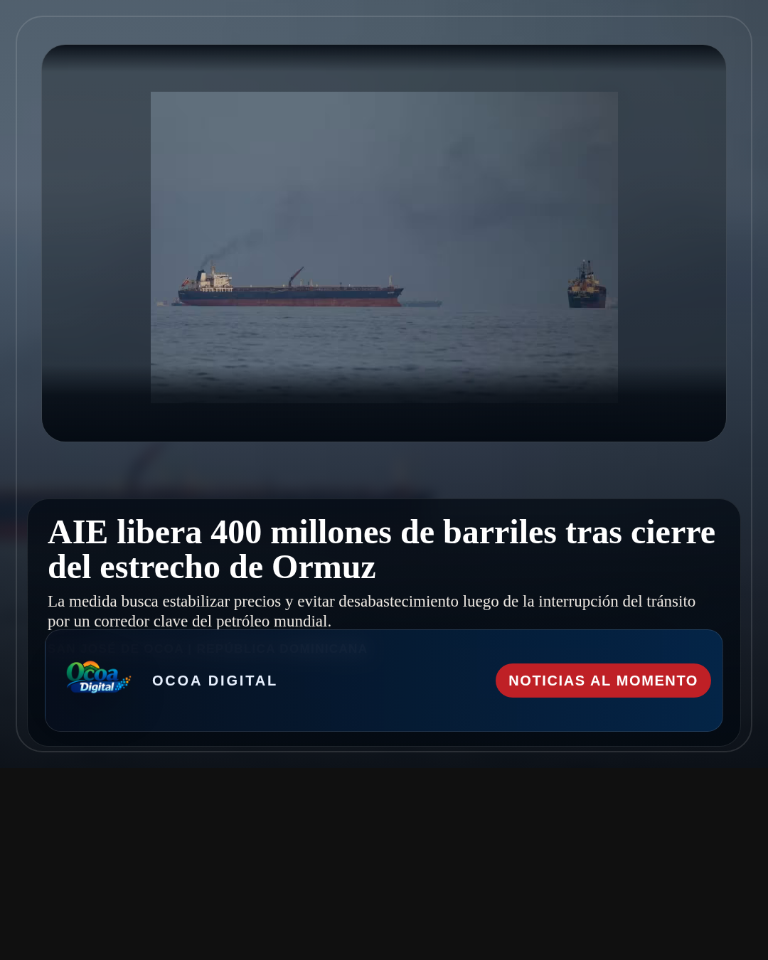 AIE libera 400 millones de barriles tras cierre del estrecho de Ormuz