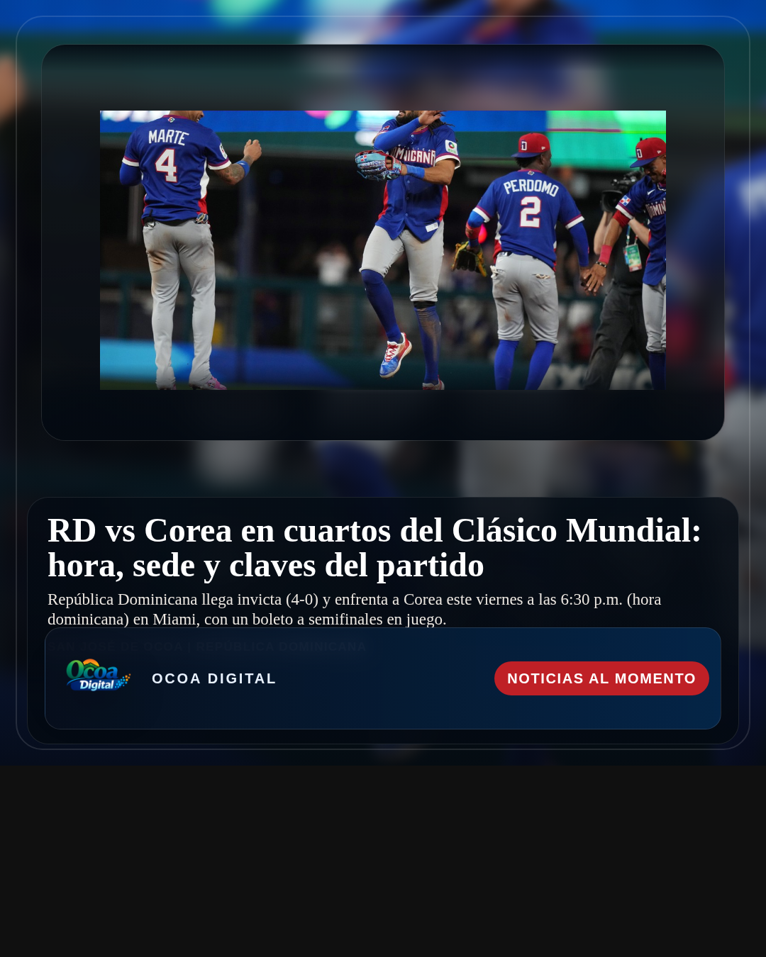 RD vs Corea en cuartos del Clásico Mundial: hora, sede y claves del partido