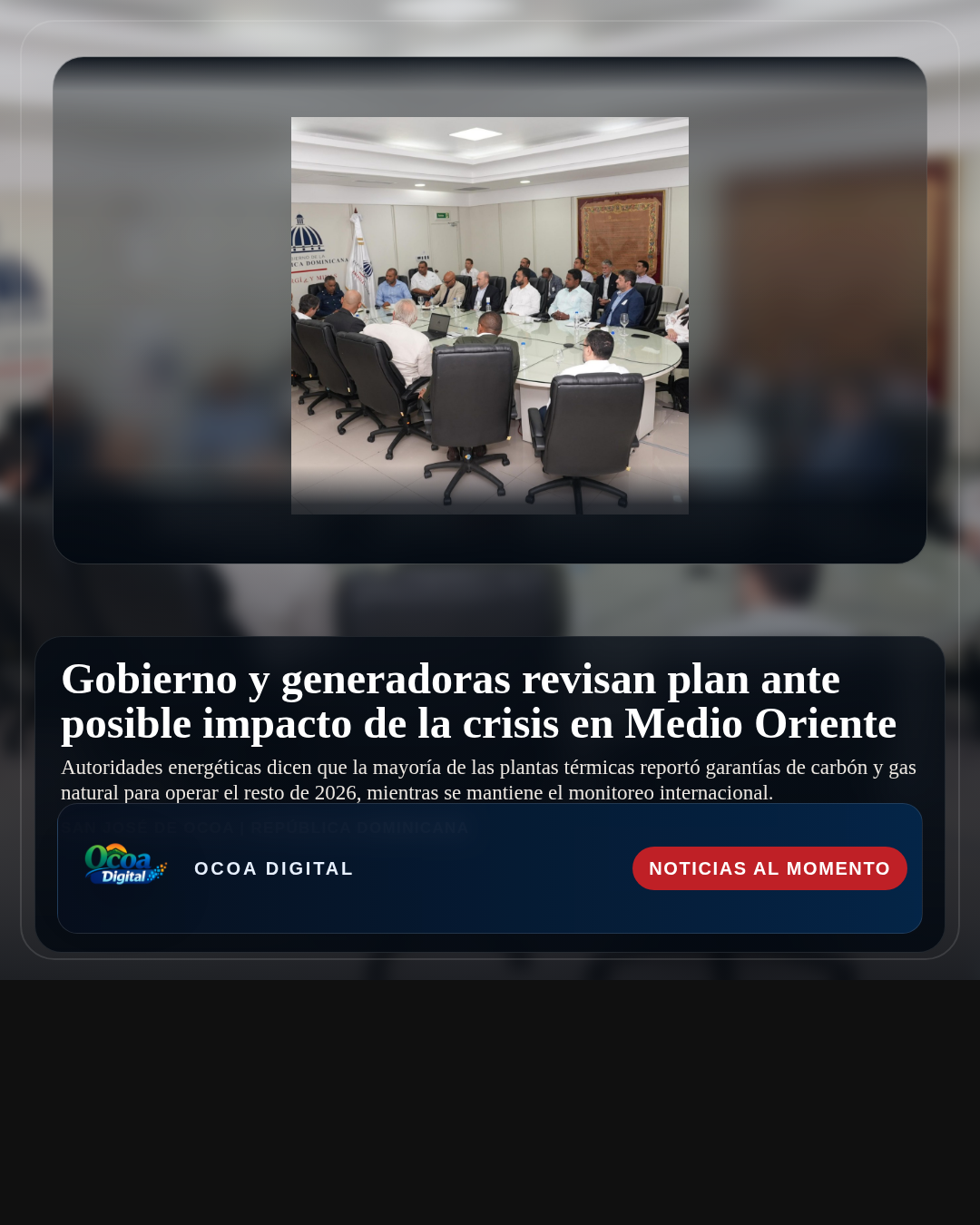 Gobierno y generadoras revisan plan ante posible impacto de la crisis en Medio Oriente