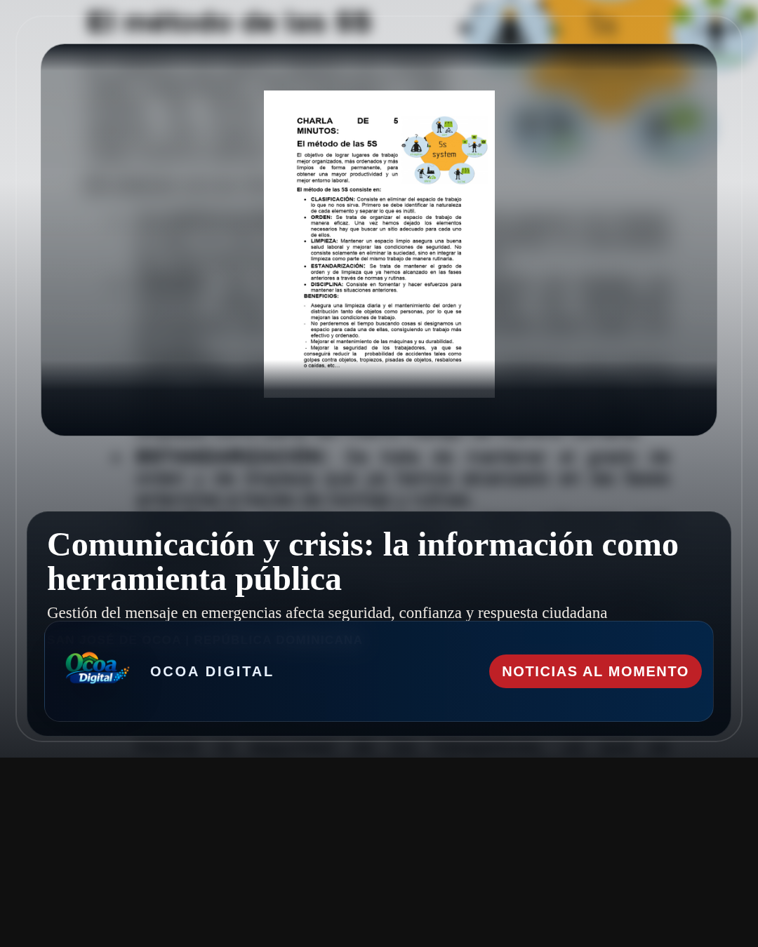 Comunicación y crisis: la información como herramienta pública