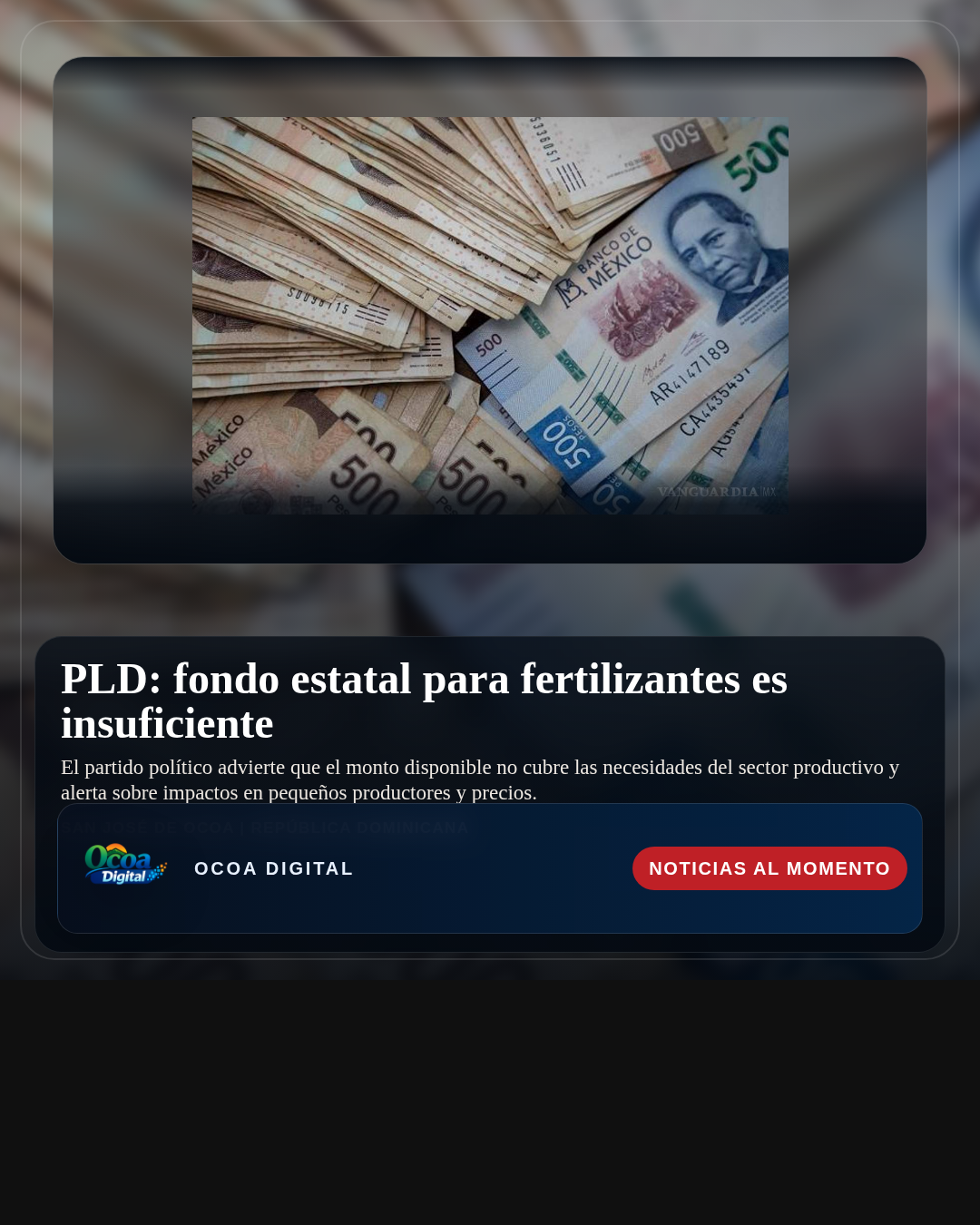 PLD: fondo estatal para fertilizantes es insuficiente