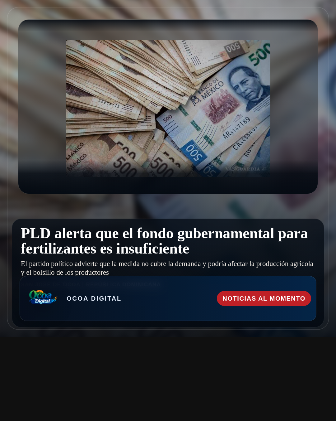 PLD alerta que el fondo gubernamental para fertilizantes es insuficiente