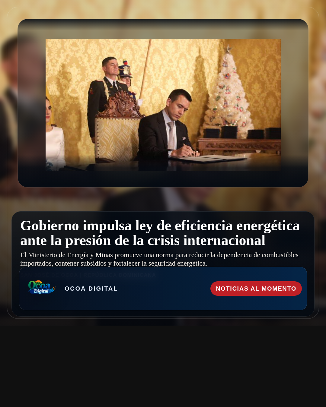 Gobierno impulsa ley de eficiencia energética ante la presión de la crisis internacional