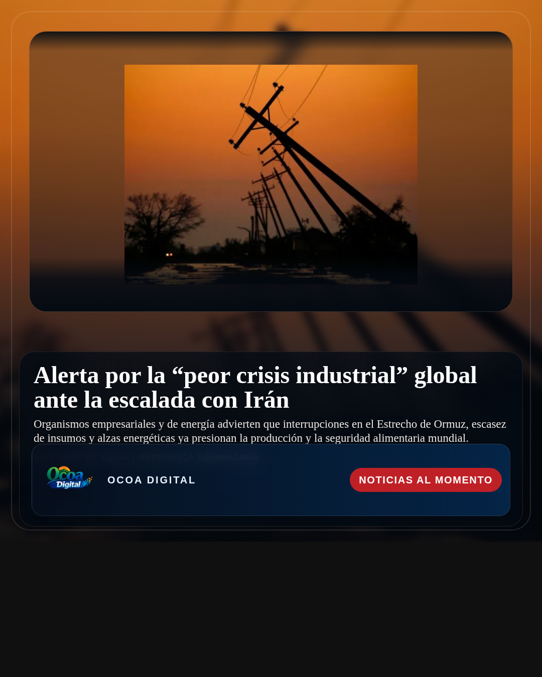 Alerta por la “peor crisis industrial” global ante la escalada con Irán