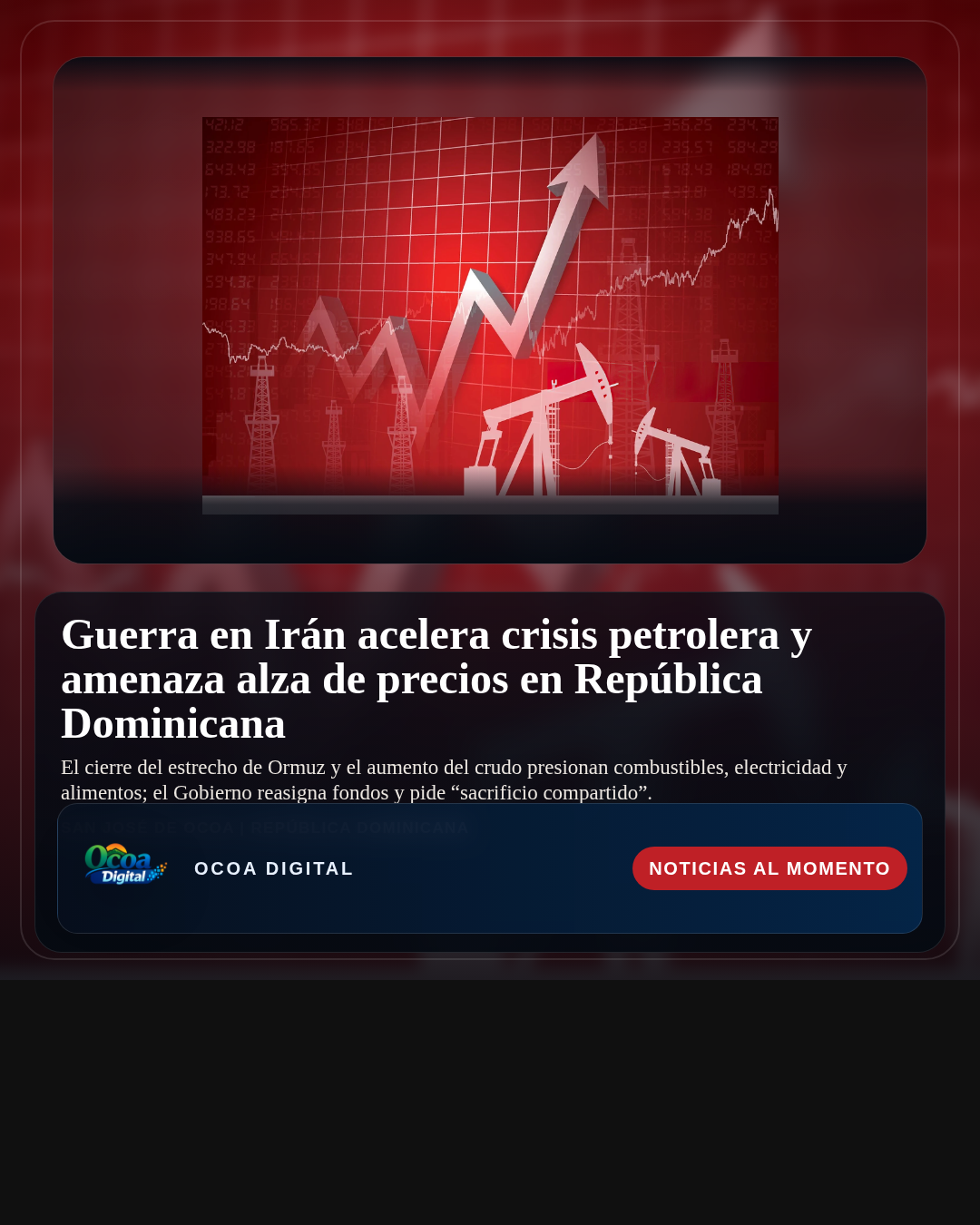 Guerra en Irán acelera crisis petrolera y amenaza alza de precios en República Dominicana