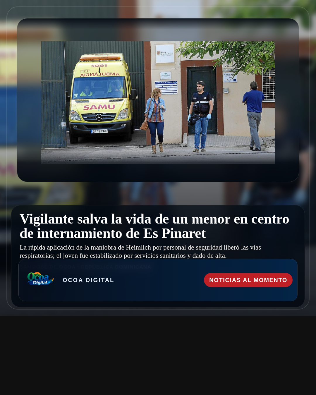 Vigilante salva la vida de un menor en centro de internamiento de Es Pinaret