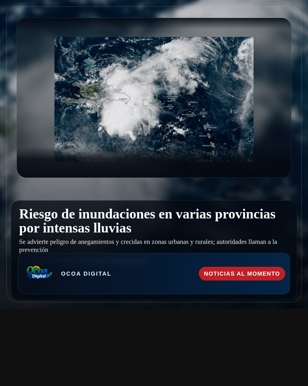 Riesgo de inundaciones en varias provincias por intensas lluvias