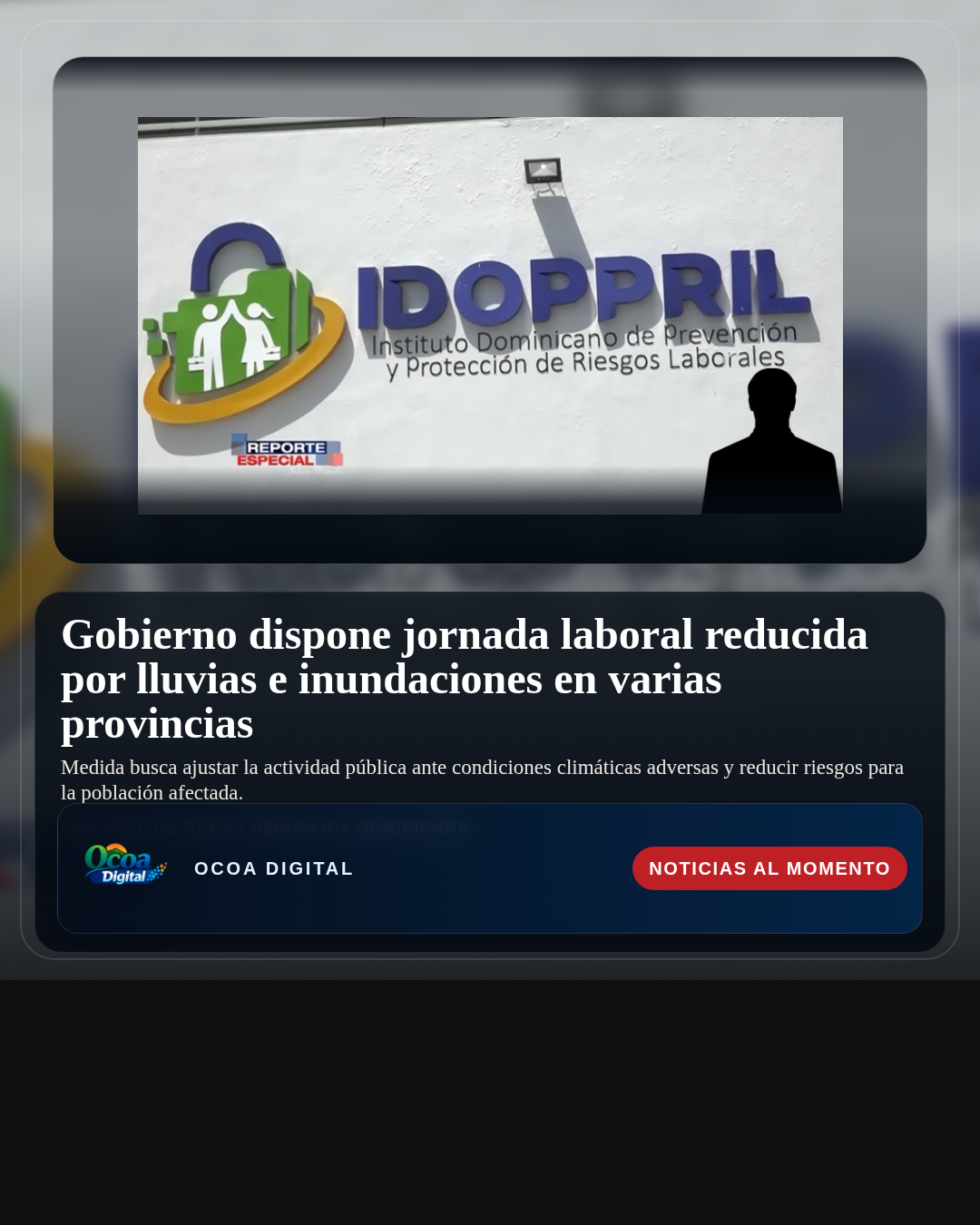 Gobierno dispone jornada laboral reducida por lluvias e inundaciones en varias provincias
