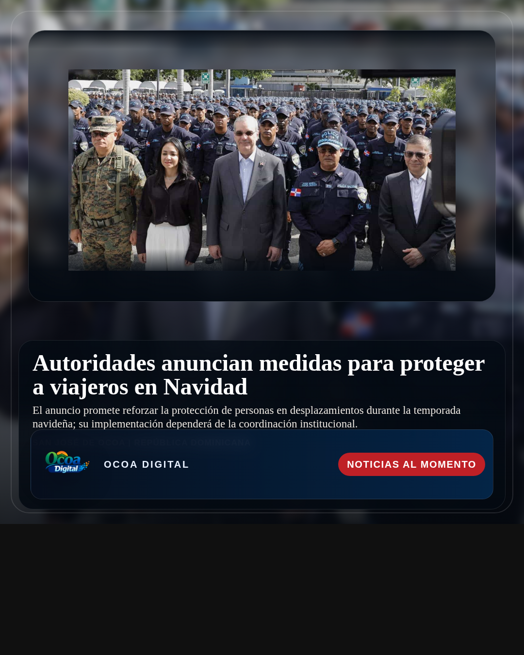Autoridades anuncian medidas para proteger a viajeros en Navidad