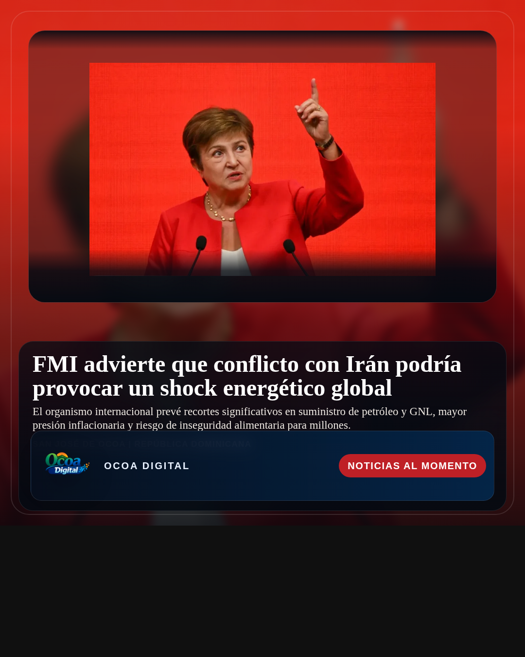 FMI advierte que conflicto con Irán podría provocar un shock energético global