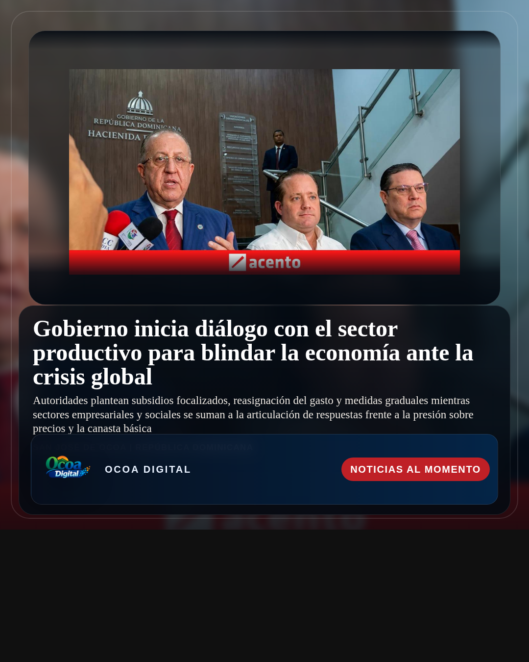 Gobierno inicia diálogo con el sector productivo para blindar la economía ante la crisis global
