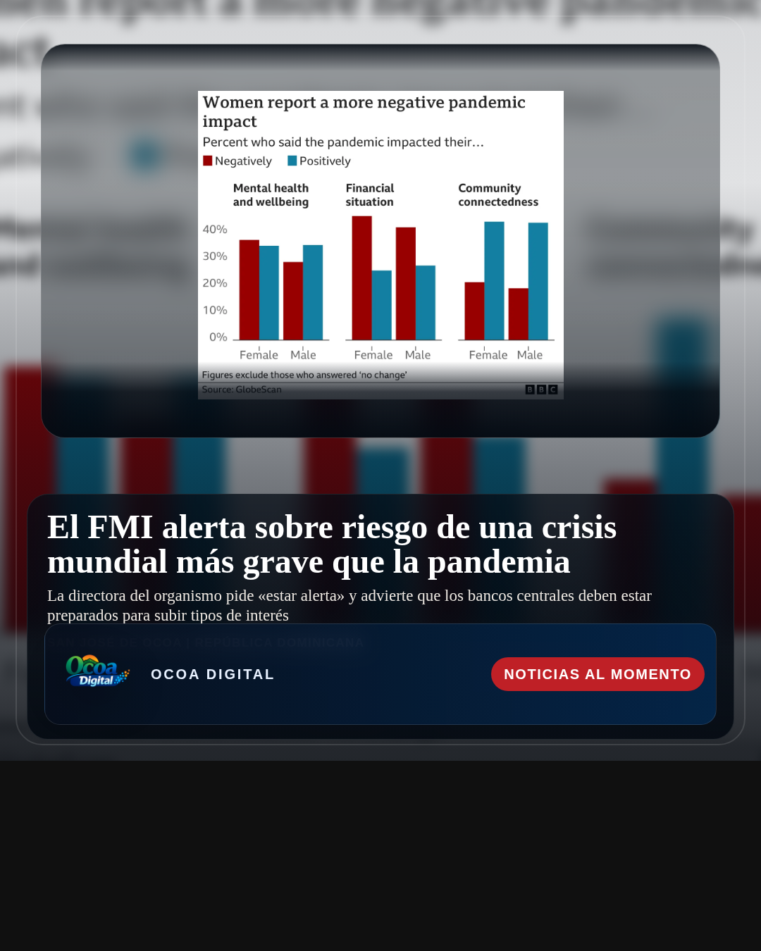 El FMI alerta sobre riesgo de una crisis mundial más grave que la pandemia