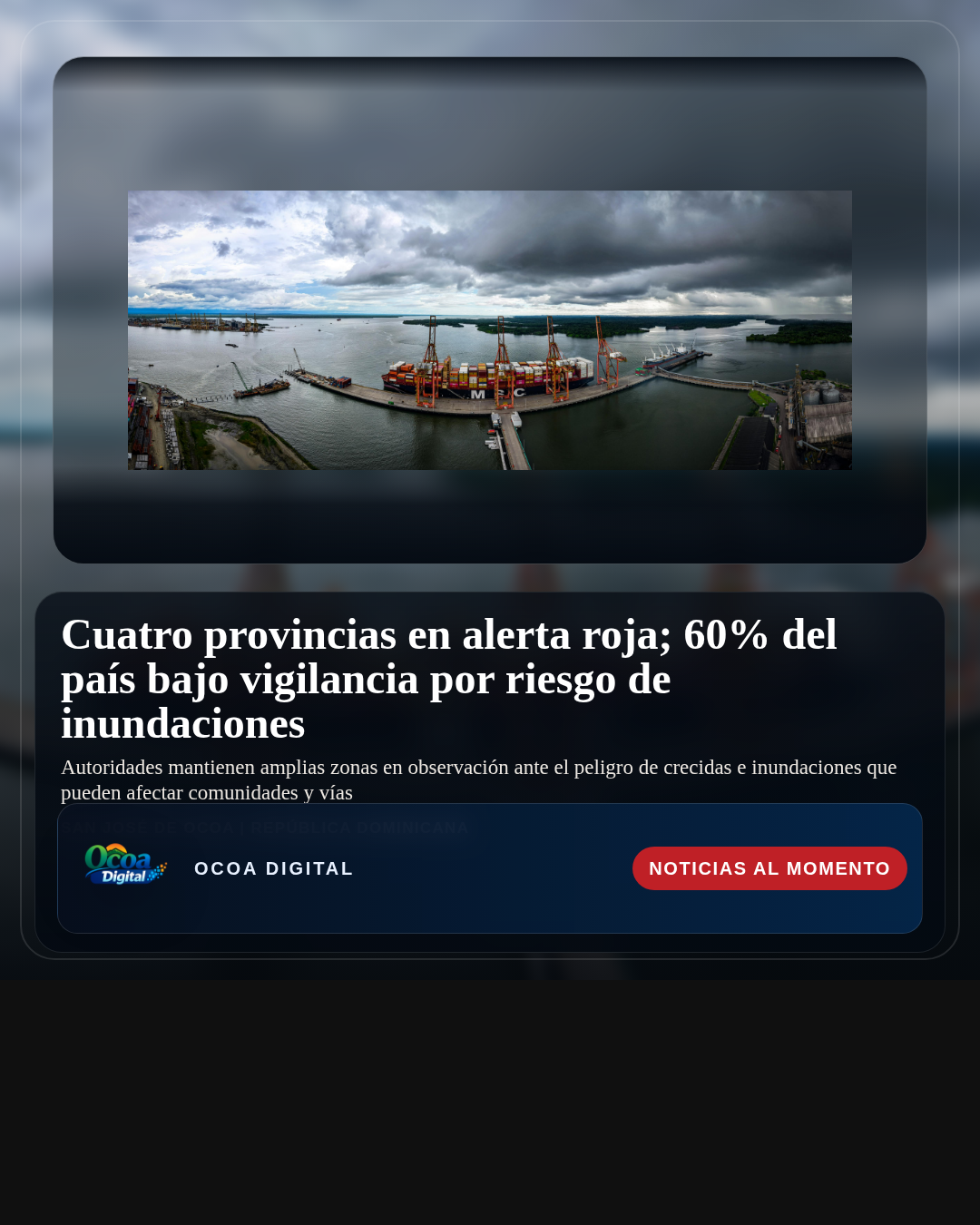 Cuatro provincias en alerta roja; 60% del país bajo vigilancia por riesgo de inundaciones