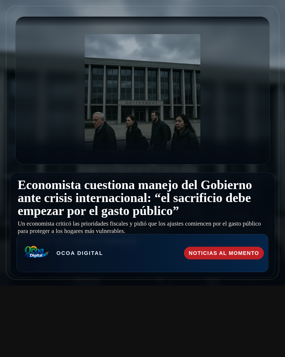 Economista cuestiona manejo del Gobierno ante crisis internacional: “el sacrificio debe empezar por el gasto público”