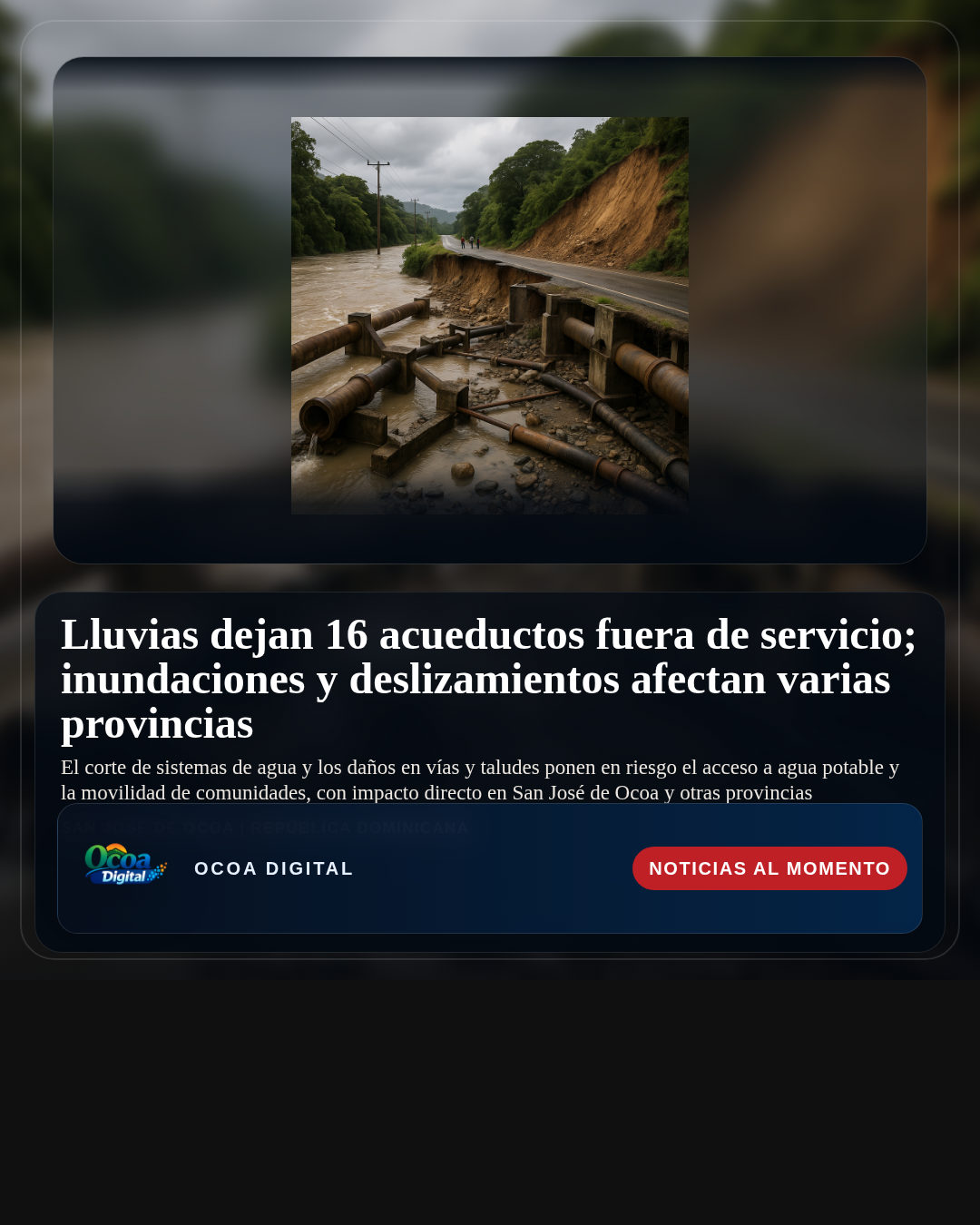 Lluvias dejan 16 acueductos fuera de servicio; inundaciones y deslizamientos afectan varias provincias