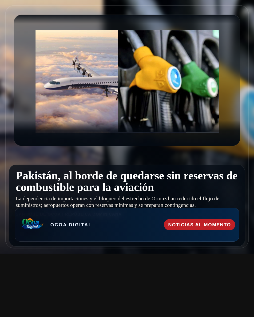 Pakistán, al borde de quedarse sin reservas de combustible para la aviación