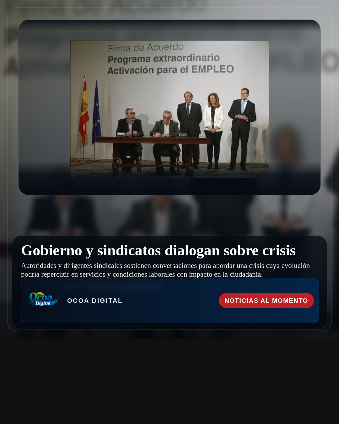 Gobierno y sindicatos dialogan sobre crisis