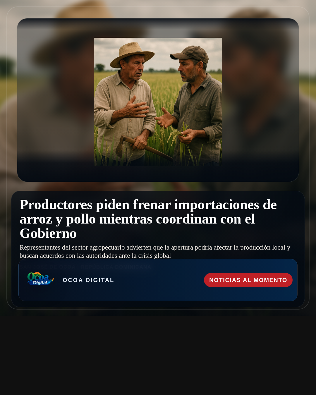 Productores piden frenar importaciones de arroz y pollo mientras coordinan con el Gobierno