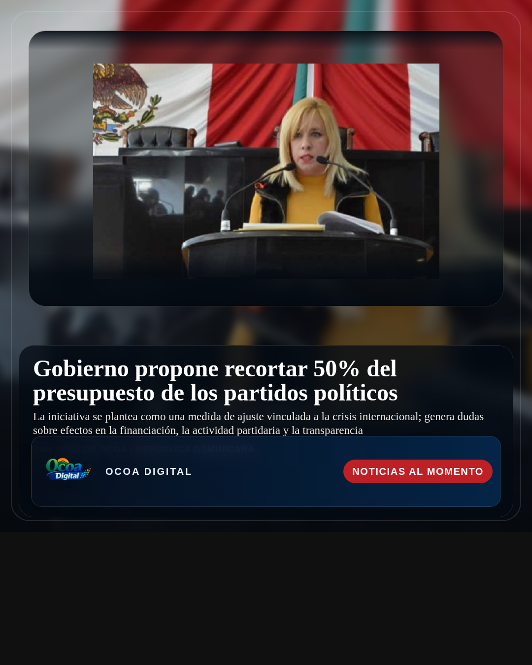 Gobierno propone recortar 50% del presupuesto de los partidos políticos