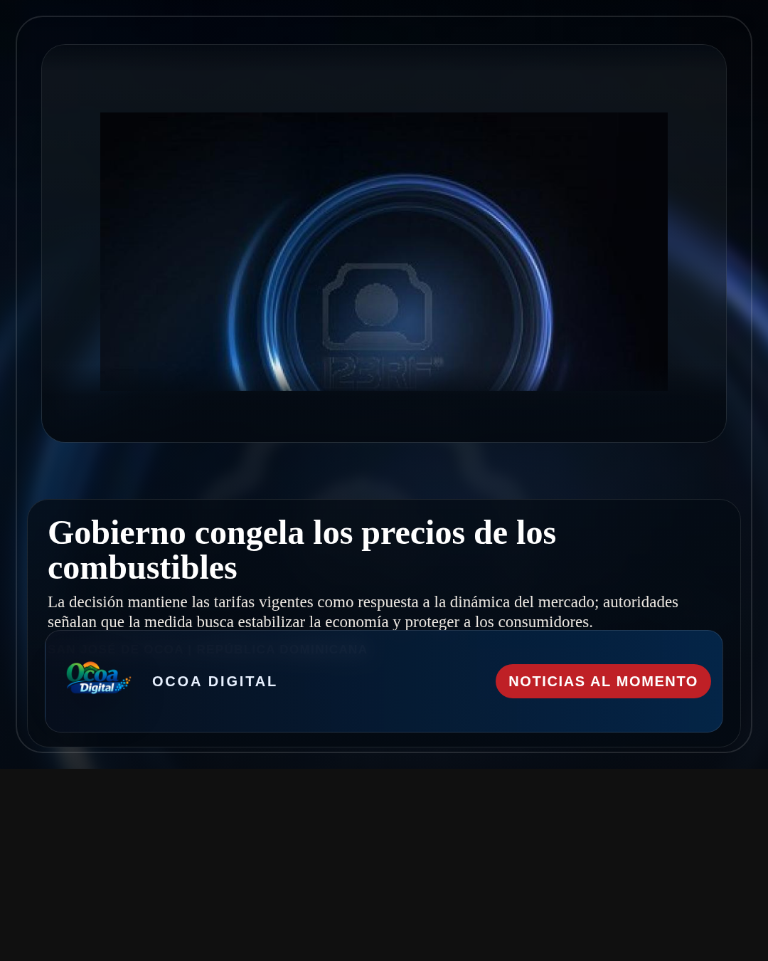 Gobierno congela los precios de los combustibles
