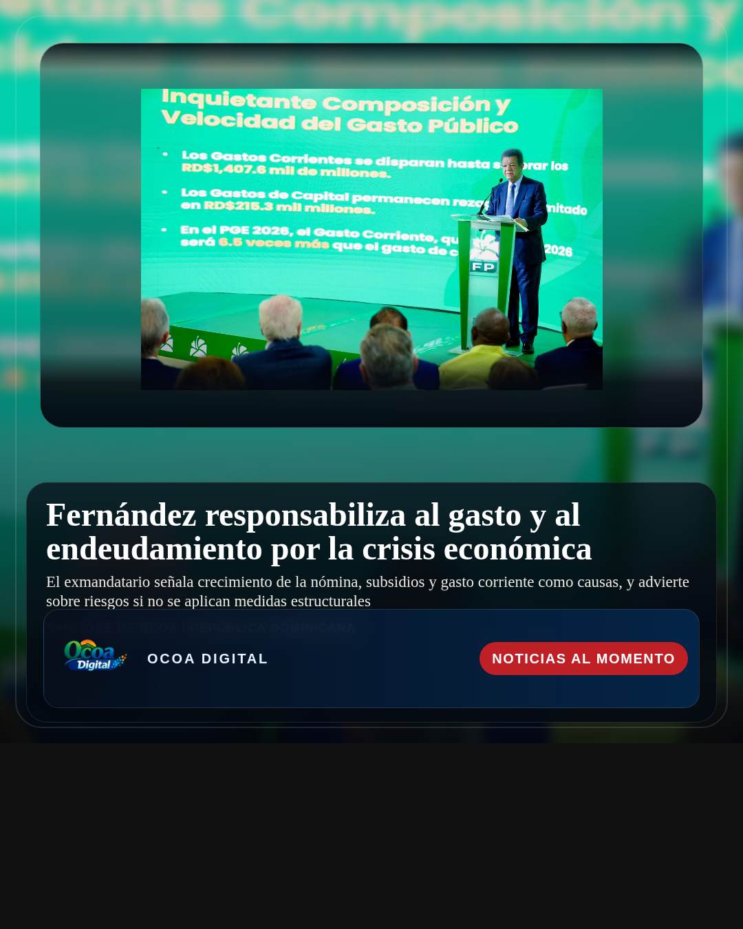 Fernández responsabiliza al gasto y al endeudamiento por la crisis económica