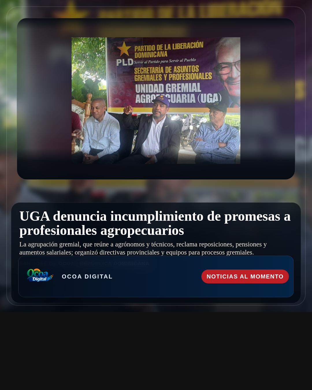 UGA denuncia incumplimiento de promesas a profesionales agropecuarios
