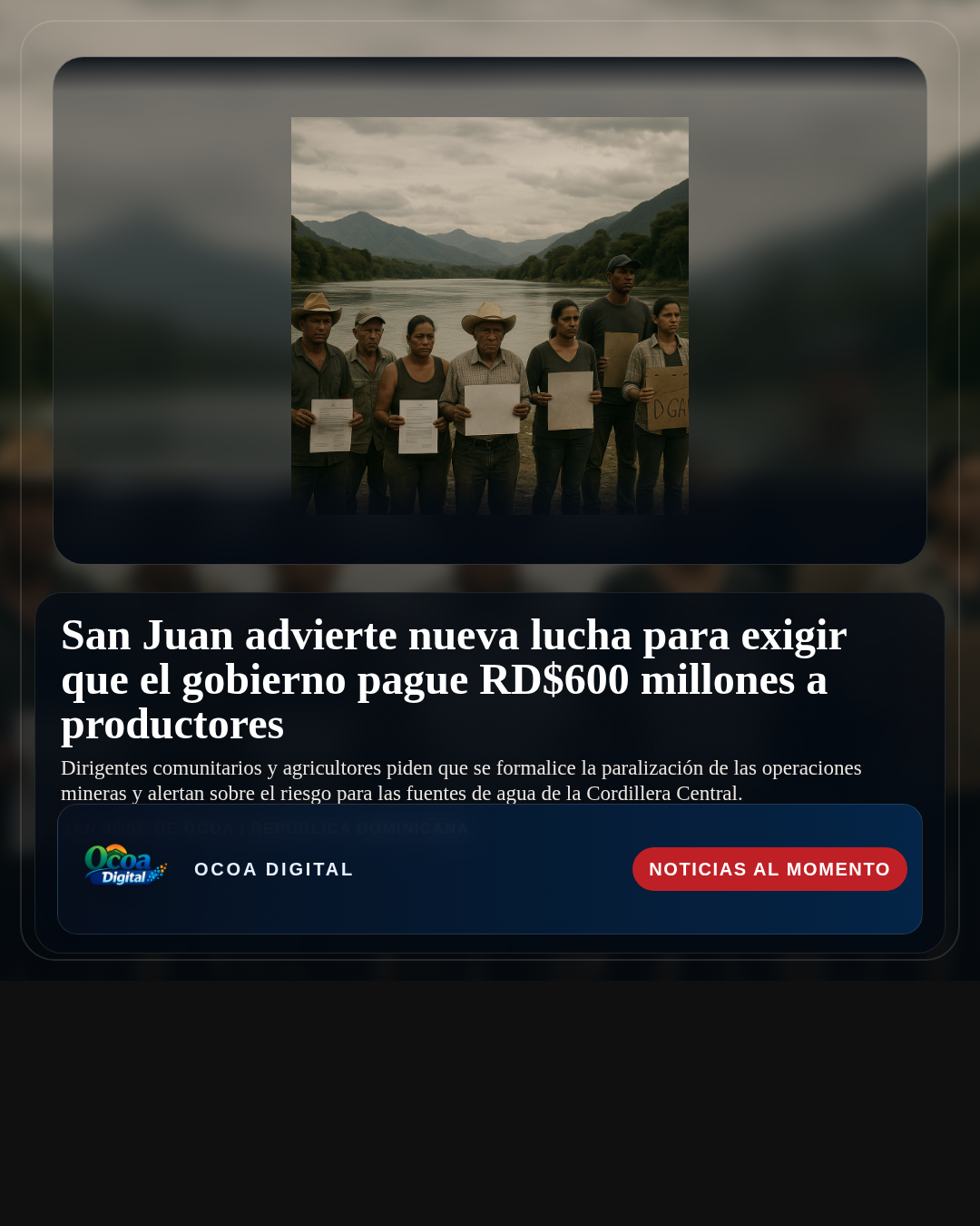 San Juan advierte nueva lucha para exigir que el gobierno pague RD$600 millones a productores