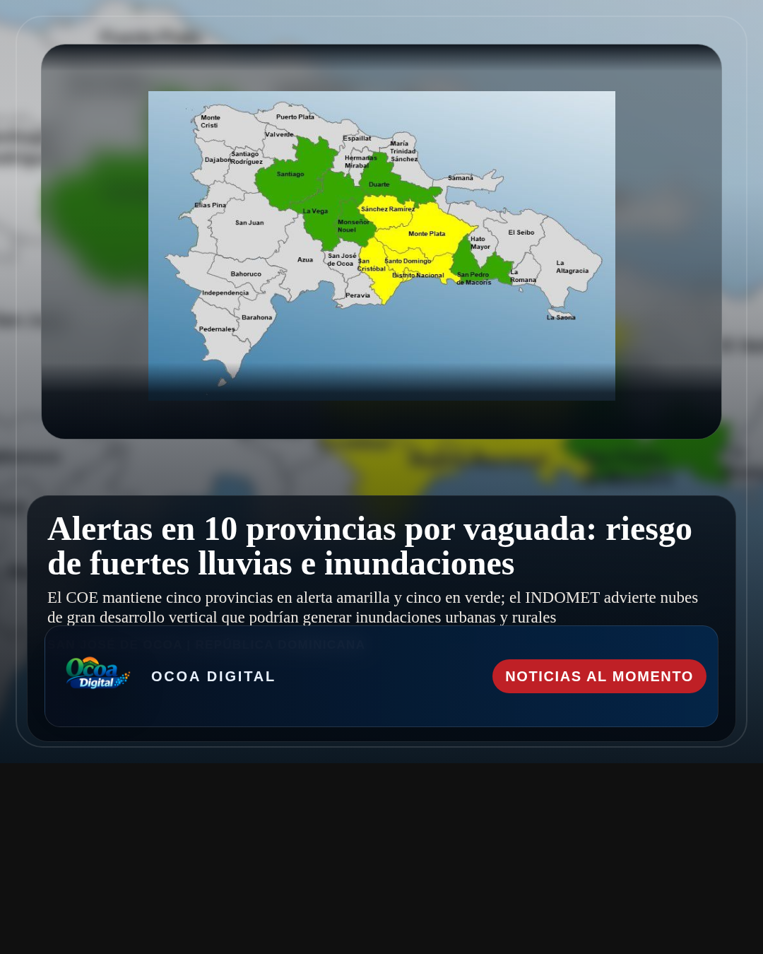 Alertas en 10 provincias por vaguada: riesgo de fuertes lluvias e inundaciones