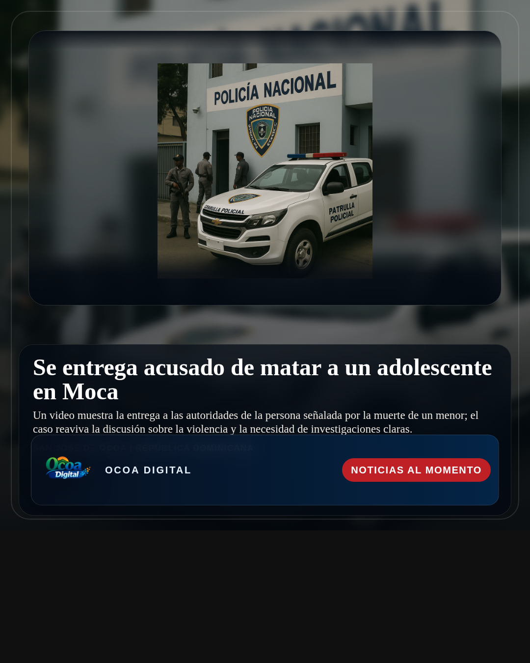 Se entrega acusado de matar a un adolescente en Moca