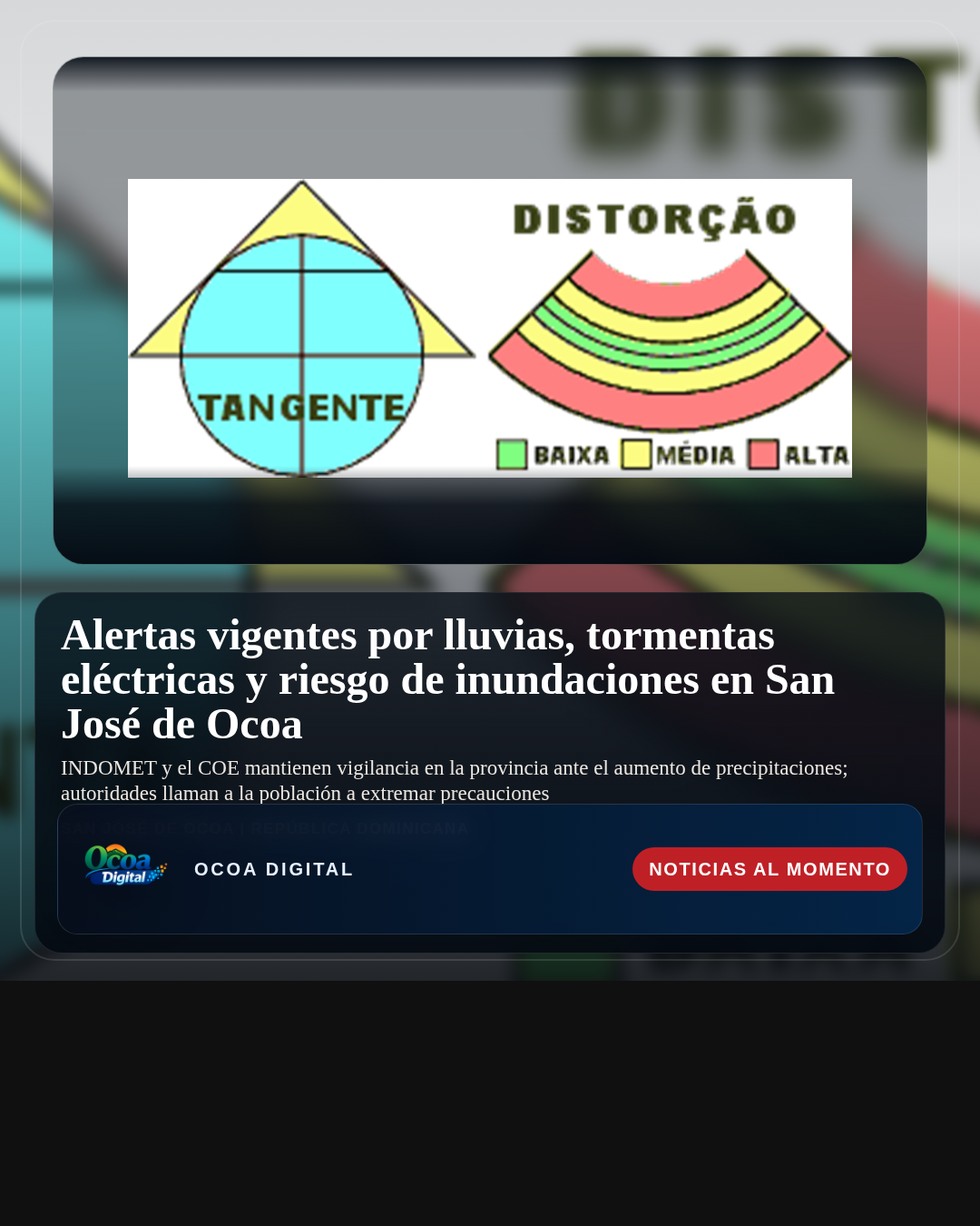 Alertas vigentes por lluvias, tormentas eléctricas y riesgo de inundaciones en San José de Ocoa