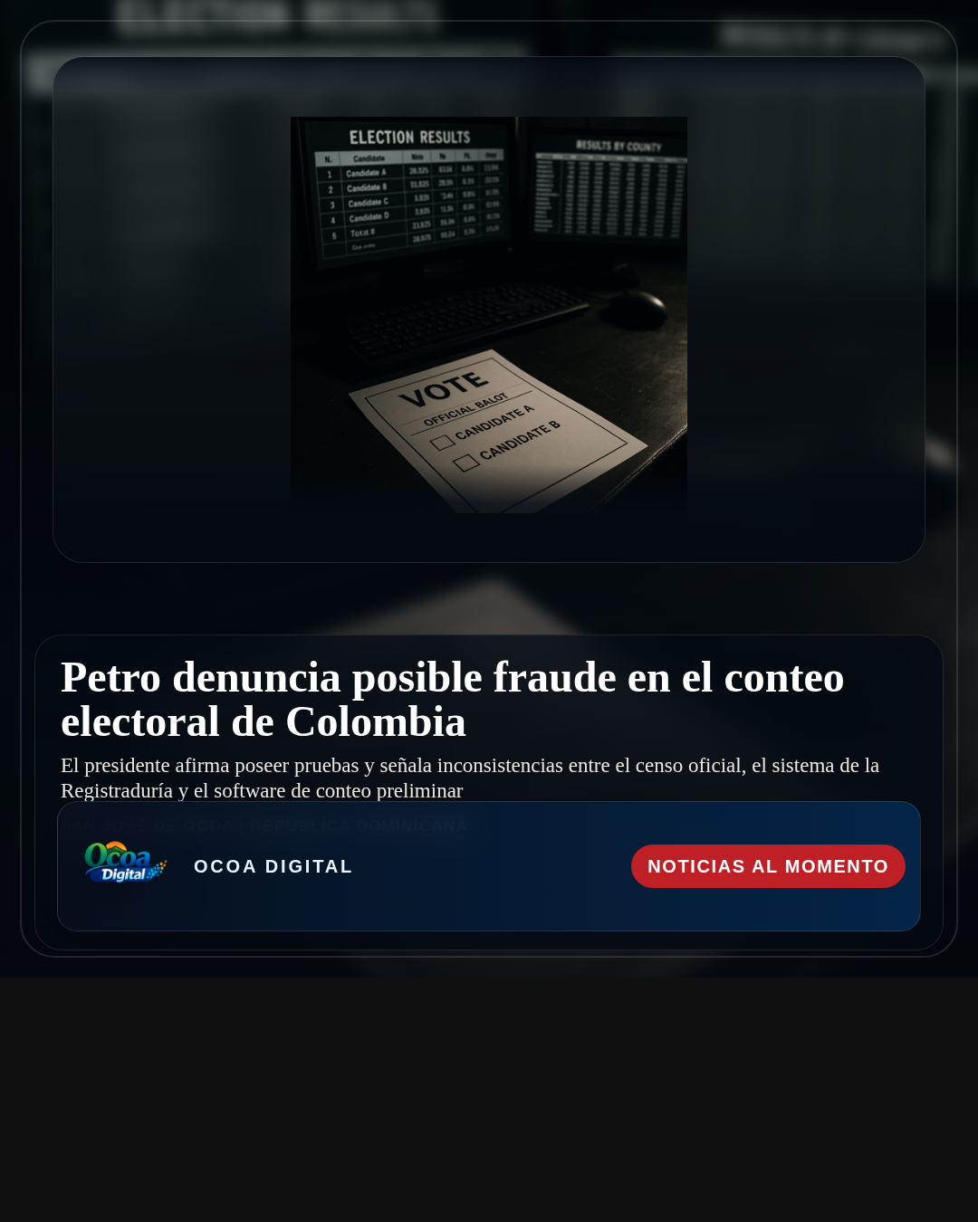 Petro denuncia posible fraude en el conteo electoral de Colombia
