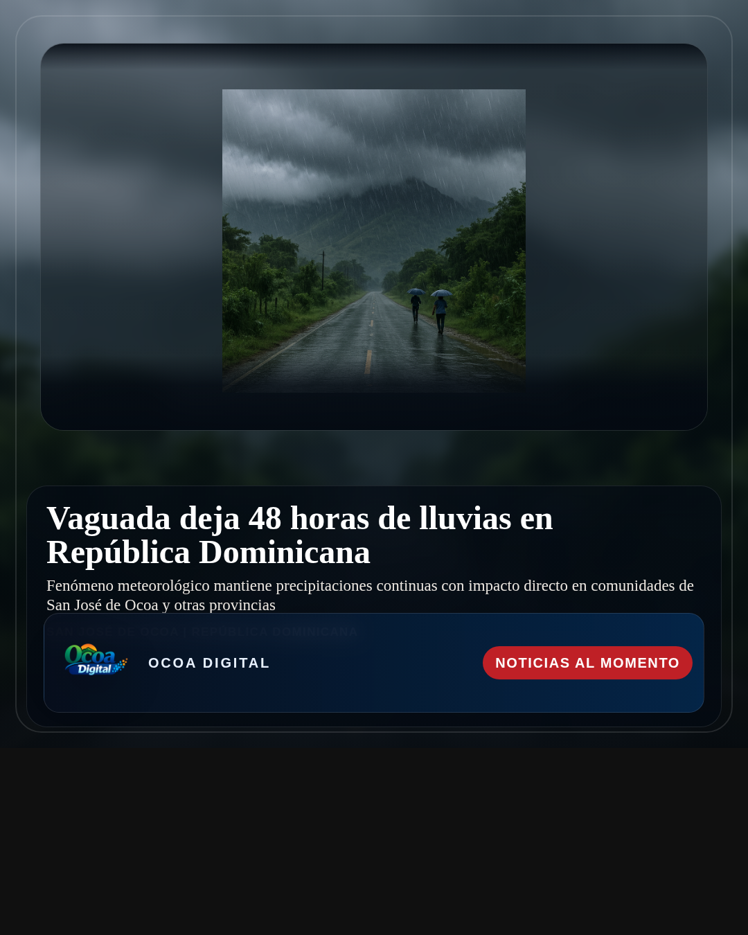 Vaguada deja 48 horas de lluvias en República Dominicana
