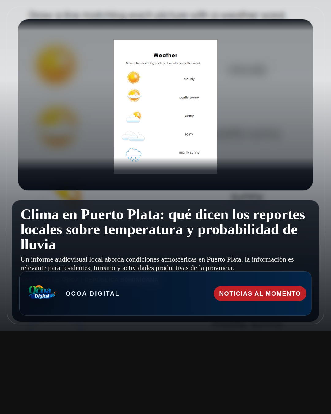 Clima en Puerto Plata: qué dicen los reportes locales sobre temperatura y probabilidad de lluvia