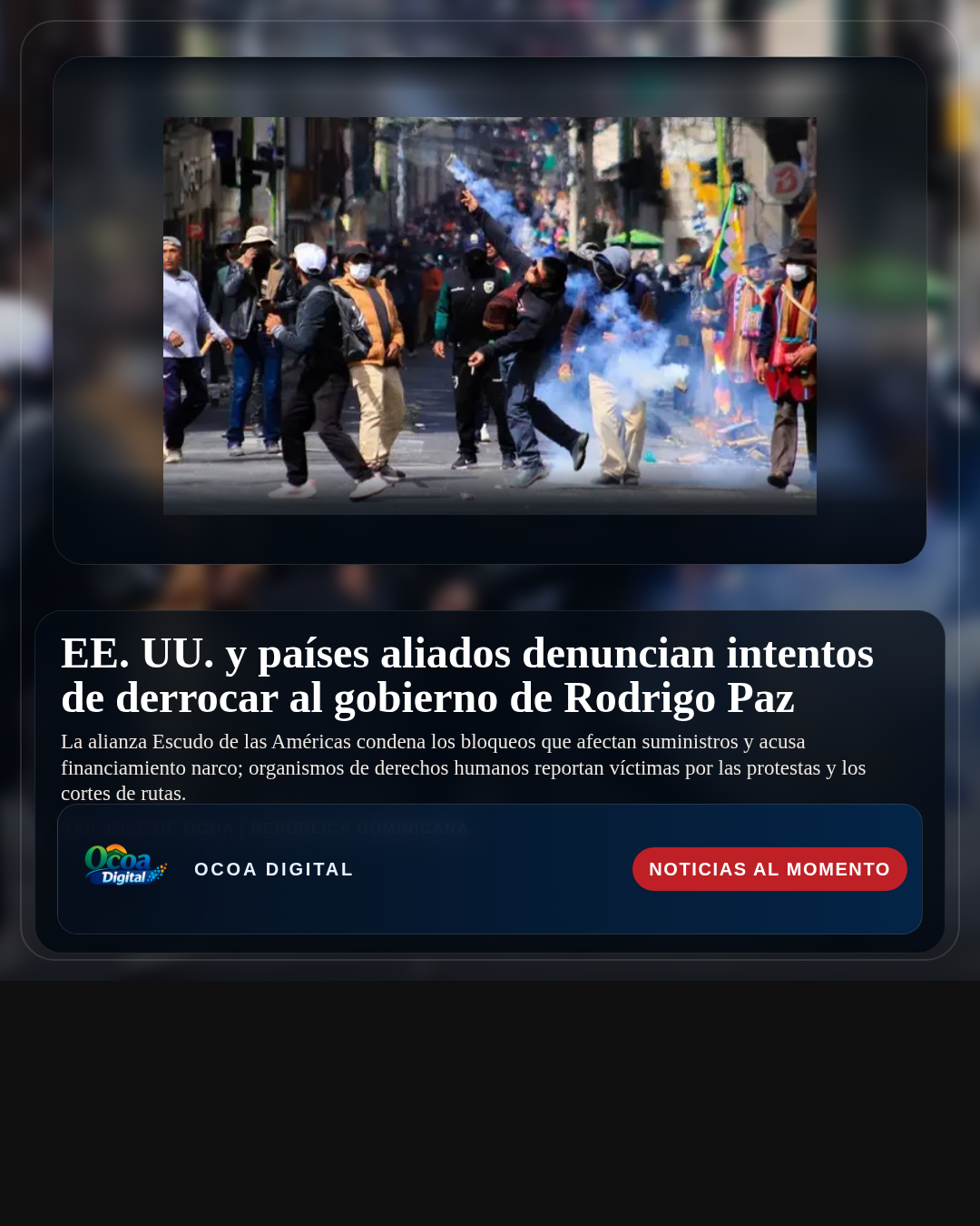 EE. UU. y países aliados denuncian intentos de derrocar al gobierno de Rodrigo Paz