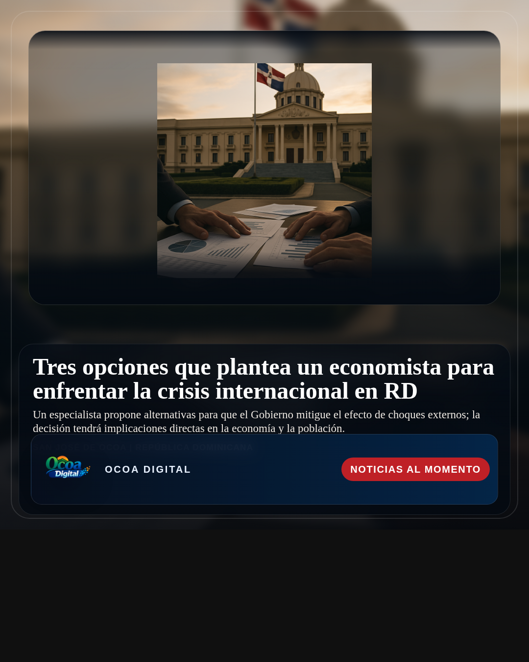 Tres opciones que plantea un economista para enfrentar la crisis internacional en RD