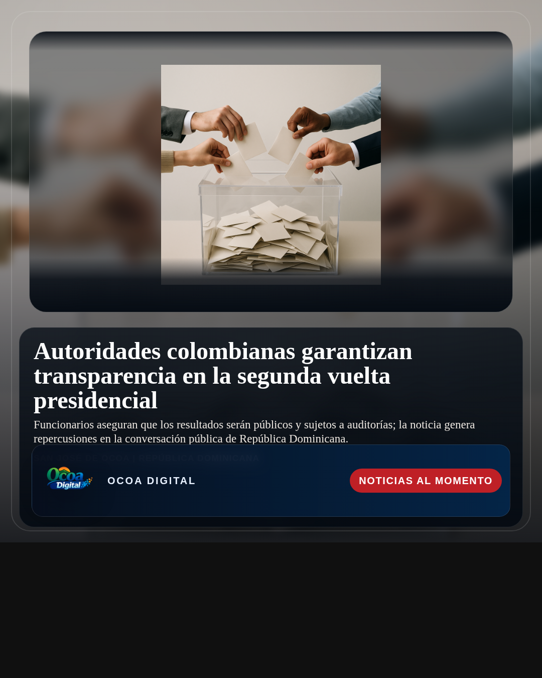 Autoridades colombianas garantizan transparencia en la segunda vuelta presidencial