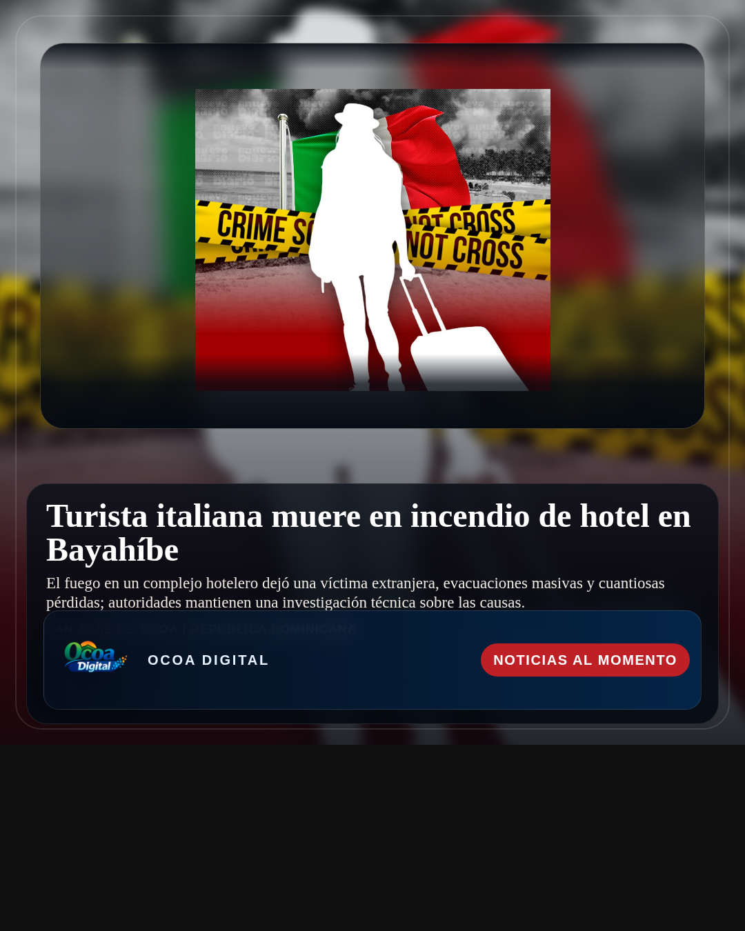 Turista italiana muere en incendio de hotel en Bayahíbe