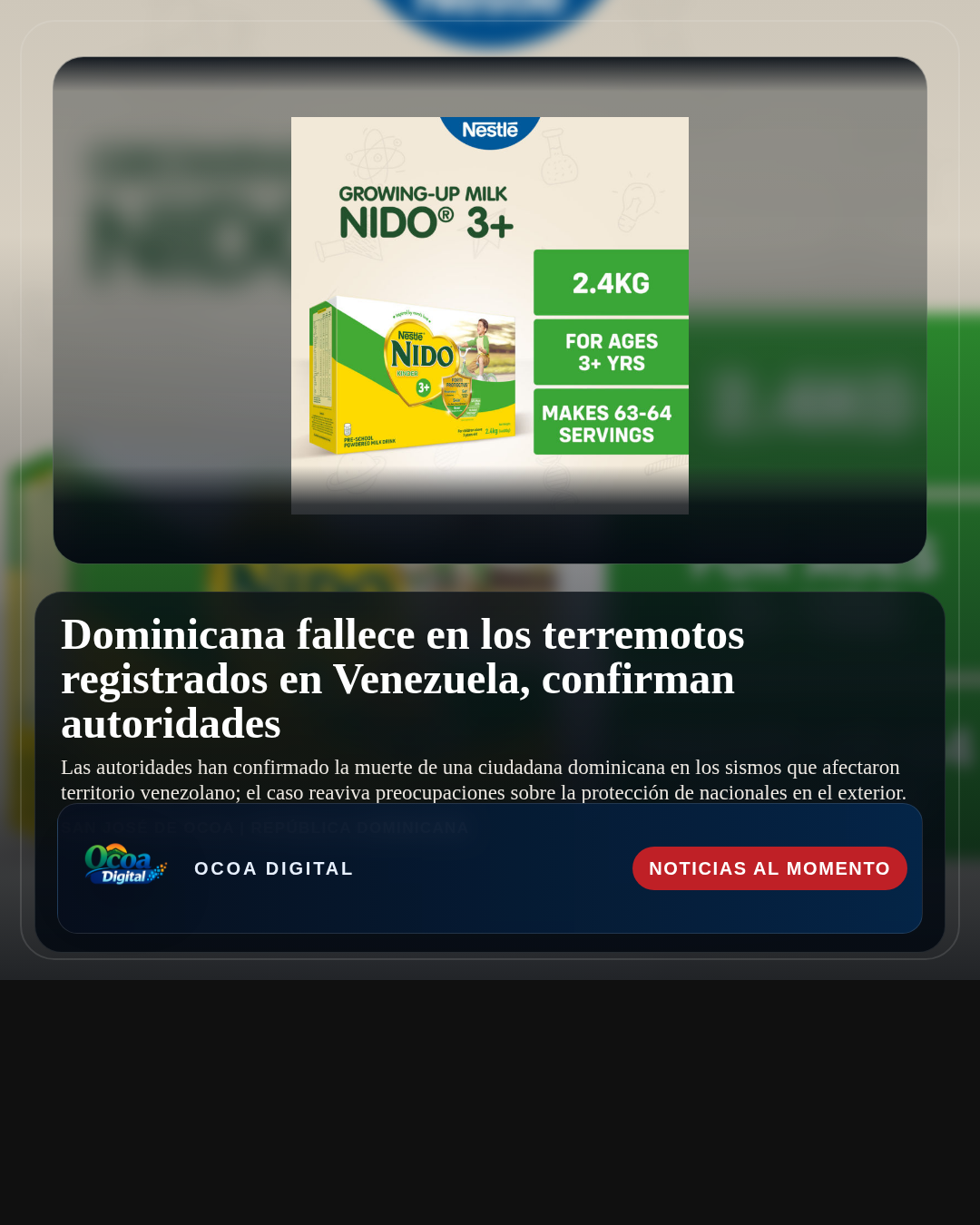 Dominicana fallece en los terremotos registrados en Venezuela, confirman autoridades