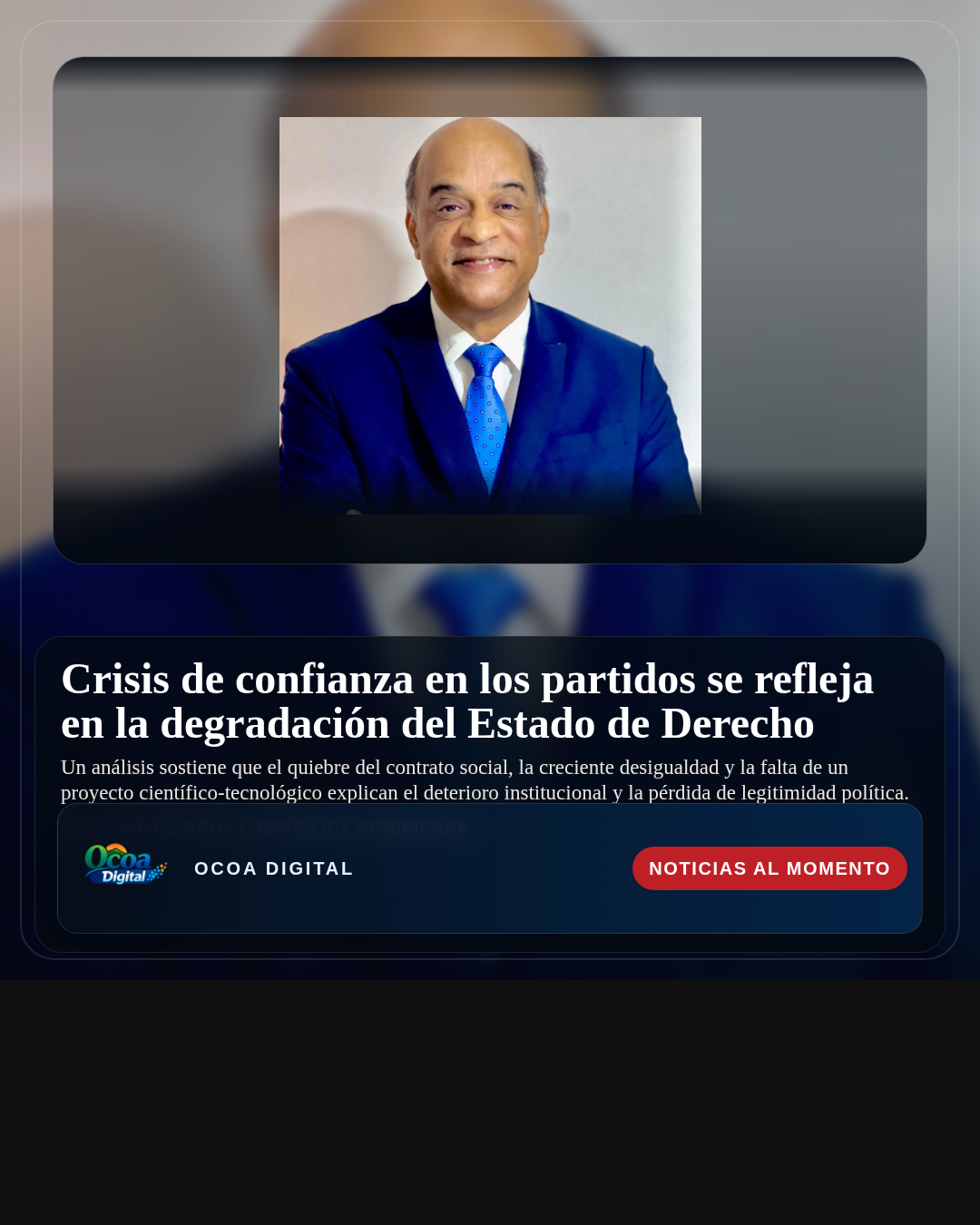 Crisis de confianza en los partidos se refleja en la degradación del Estado de Derecho