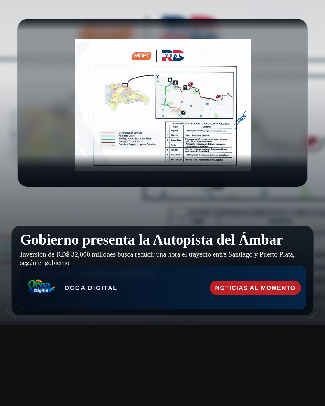 Gobierno presenta la Autopista del Ámbar