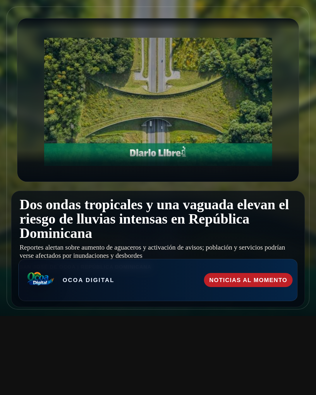 Dos ondas tropicales y una vaguada elevan el riesgo de lluvias intensas en República Dominicana